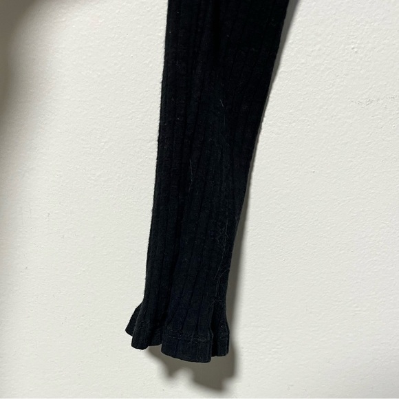 LUSH Black Ribbed Cold Shoulder Tie-Front Midi Dress - Small - Picture 11 of 12